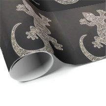 Gecko Black en White Wrapping Paper