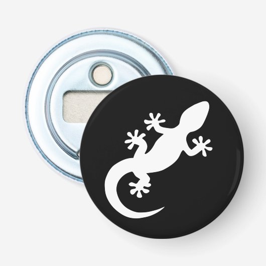 Gecko blanc button flesopener (Voorkant)