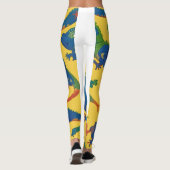 Gecko Blauw Retro Kleurrijk Gepersonaliseerd Patro Leggings (Achterkant)
