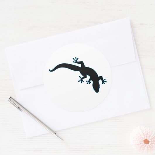 GECKO Blue Outline Ronde Sticker (Envelop)