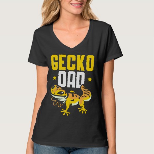 Gecko Dad Reptile Leopard Gecko Lizard T-shirt (Voorkant)