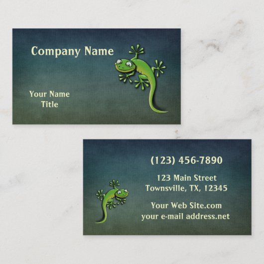 Gecko Dark Linen textuur Visitekaartje (Voorkant / Achterkant)