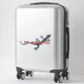 Gecko - donkergrijs sticker (Koffer)