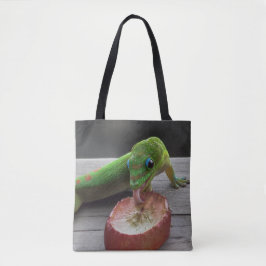 Gecko Eating Grapes Tote Bag