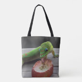 Gecko Eating Grapes Tote Bag (Achterkant)