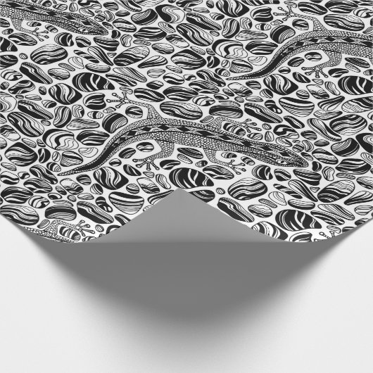 Gecko en keibels cadeaupapier (Hoek)