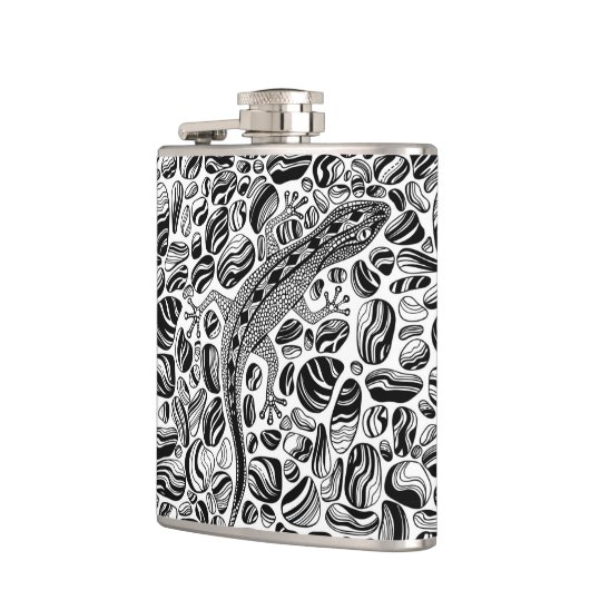 Gecko en keibels heupfles (Links)