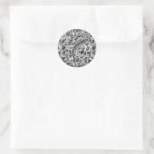 Gecko en keibels ronde sticker (Tas)