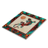 Gecko en Sun-keramische Tegel Tegeltje (Zijkant)