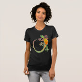 Gecko Floral Tribal Art T-shirt (Voorkant volledig)