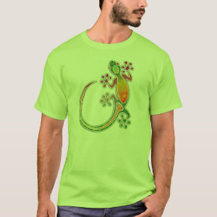 Gecko Floral Tribal Art T-shirt