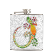 Gecko Floral Tribal Kunstflessen