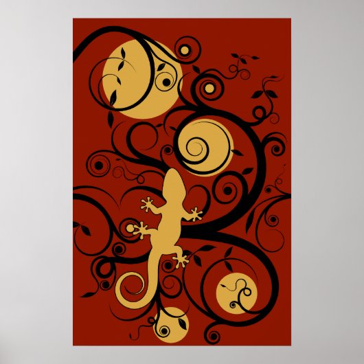 Gecko Flourish Poster (Voorkant)