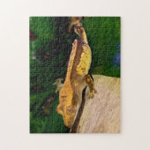 Gecko gemaakt op een lef-puzzel legpuzzel (Verticaal)