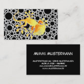 Gecko glimlachen op zwarte stippen + jouw tekst visitekaartje (Voorkant / Achterkant)