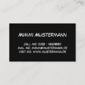 Gecko glimlachen op zwarte strepen + jouw tekst visitekaartje (Achterkant)