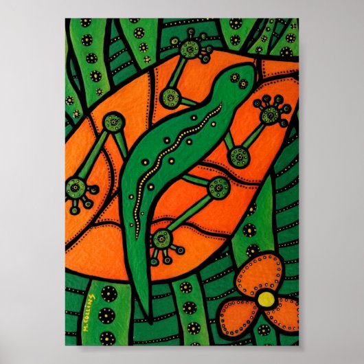 Gecko Green en Sinaasappel Poster (Voorkant)