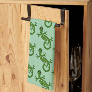 Gecko Hagedis Ontwerp Achtergrond Elke Kleur Theedoek