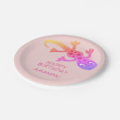 Gecko Hagedis Regenboog Aangepaste Naam Kids Verja Papieren Bordje (Gekanteld)