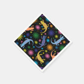 Gecko hagedissen veelkleurig over print servet (Hoek)