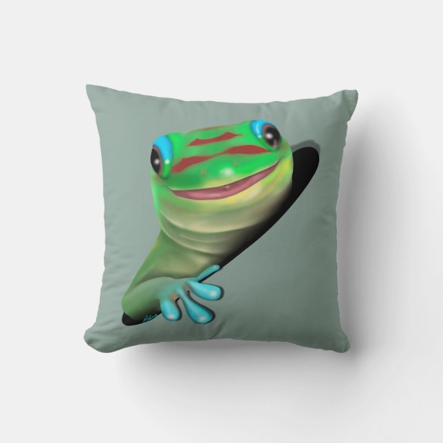 Gecko in een gat kussen (Voorkant)