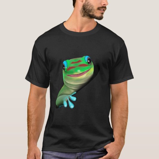 Gecko in een gat t-shirt (Voorkant)