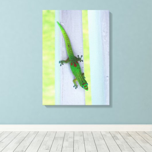 Gecko in Hawaï - Verticaal Canvas (Insitu (Houten vloer))