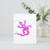 Gecko in Pink2 Briefkaart (Staand voorkant)