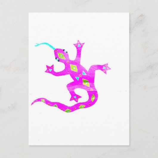Gecko in Pink2 Briefkaart (Voorkant)