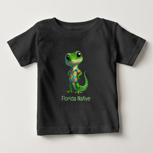 Gecko in tropisch Shirt (Voorkant)