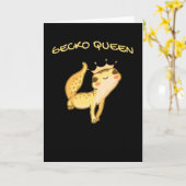 Gecko koningin Gekko Iguana Chameleon Lizard Kaart (Gele Bloem)
