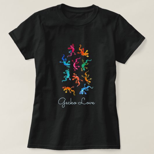 Gecko Liefde Leuke hagedis reptiel dierenvriend T-shirt (Design voorkant)