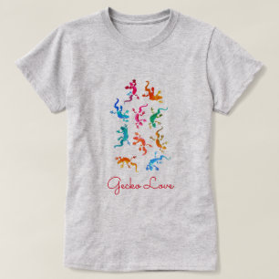Gecko Liefde schattige hagedis dierenvriend T-shirt