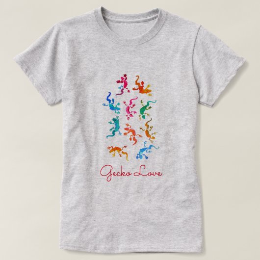 Gecko Liefde schattige hagedis dierenvriend T-shirt (Design voorkant)