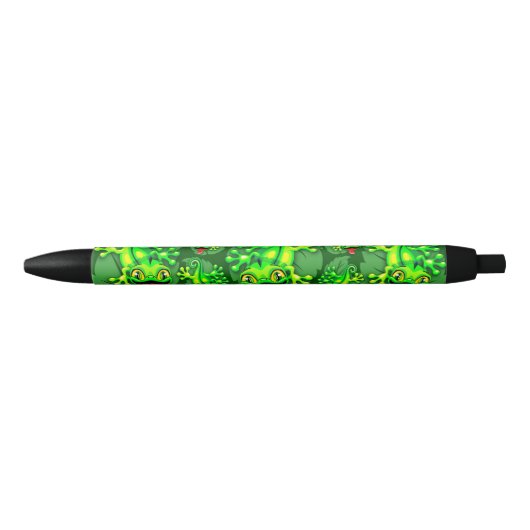 Gecko Lizard Baby Cartoon Zwarte Inkt Pen (Voorkant)