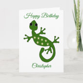 Gecko Lizard Birthday Card Kaart (Voorkant)