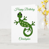 Gecko Lizard Birthday Card Kaart (Gele Bloem)
