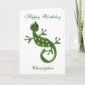 Gecko Lizard Birthday Card Kaart (Voorkant)