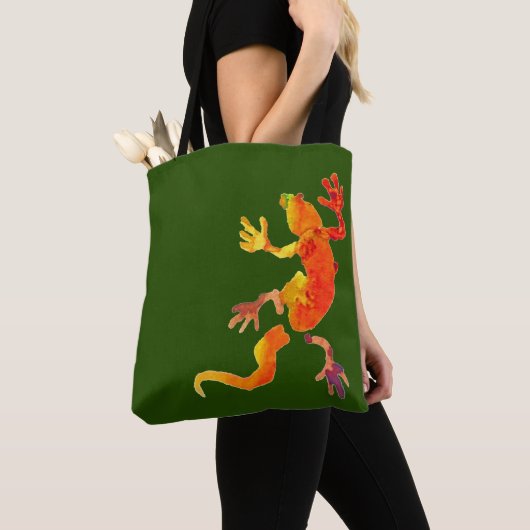 Gecko lizard eco reptiel tote bag (Dichtbij)