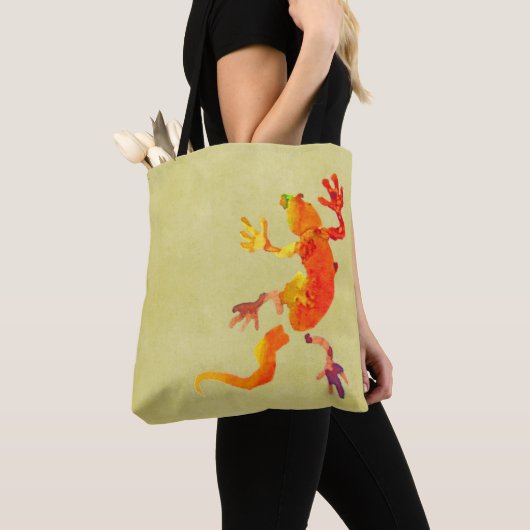 Gecko lizard eco reptiel tote bag (Dichtbij)