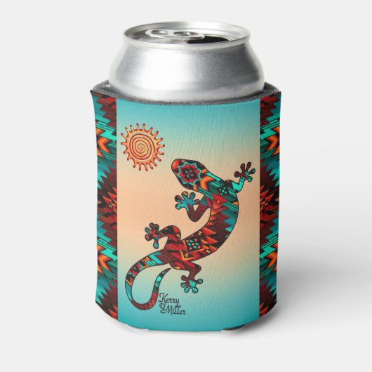 Gecko Lizard en Sun Blikjeskoeler (Blikje Achterkant)