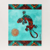 Gecko Lizard en Sun Jigzaag Puzzle Legpuzzel (Verticaal)