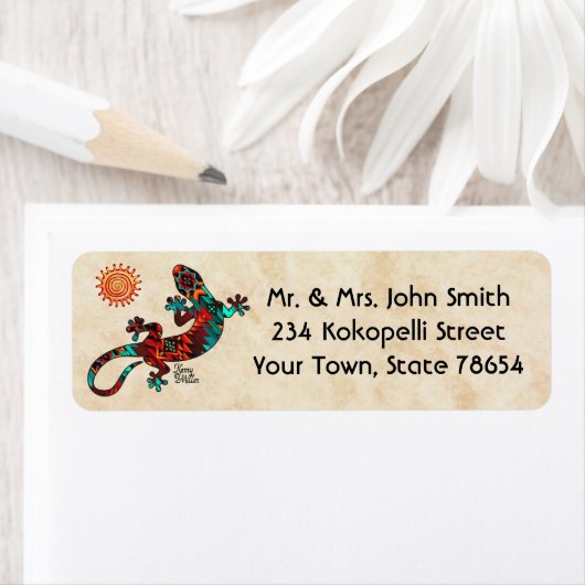 Gecko Lizard en Sun Label (Insitu)