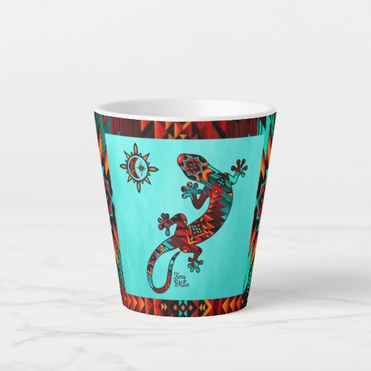 Gecko Lizard en Sun Latte Mok (Voorkant)