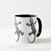 GECKO LIZARD ILLUSTRATION IN ZWARTE EN WITTE MOK (Voorkant rechts)
