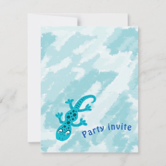 Gecko Lizard Kids Verjaardag Party Kaart (Achterkant)