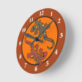 Gecko Lizard Mexican Theme Wall Clock Ronde Klok (Hoek)