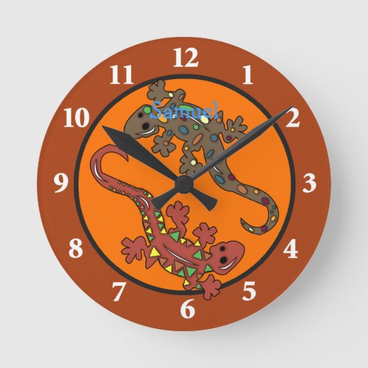 Gecko Lizard Mexican Theme Wall Clock Ronde Klok (Voorkant)