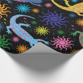 Gecko Lizard Multi-Colored All-Over Print Cadeaupapier (Hoek)
