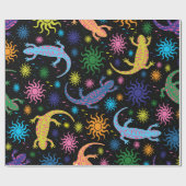 Gecko Lizard Multi-Colored All-Over Print Cadeaupapier (Vlak)